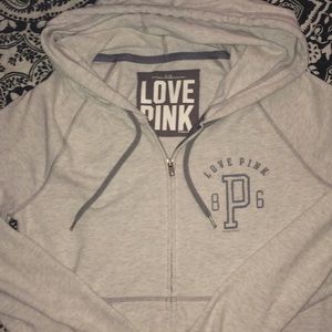 SOLD Victoria’s Secret PINK light grey zip up